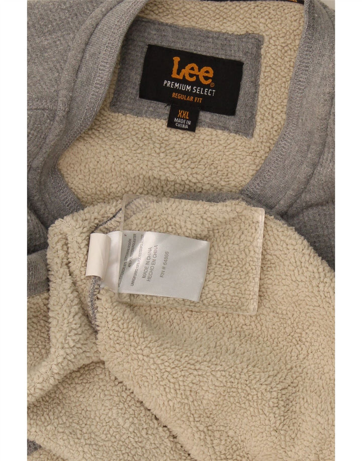 Lee Mens Regular Fit Sweatshirt Jumper 2XL Gris Coton