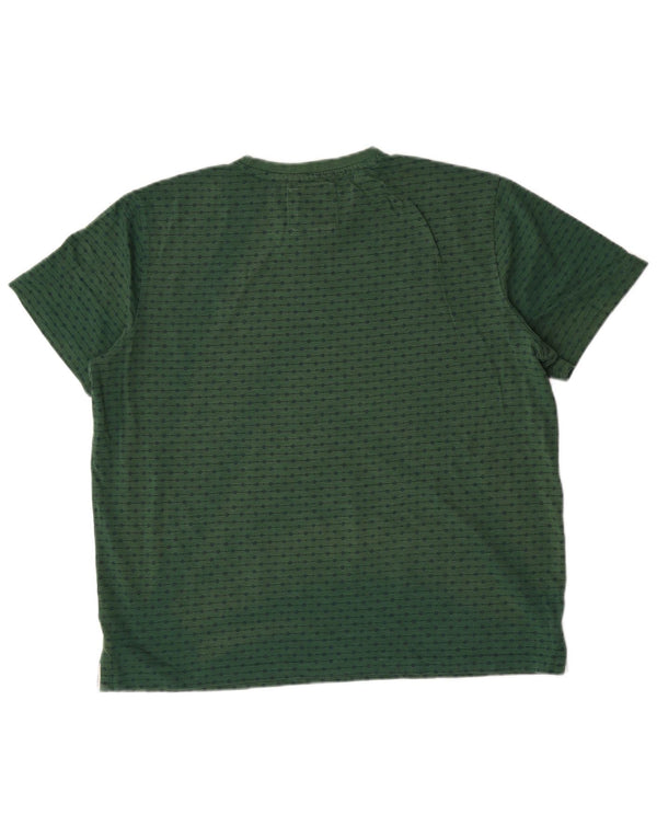Crew Clothing T-Shirt Homme Top XL Vert à Pois Coton