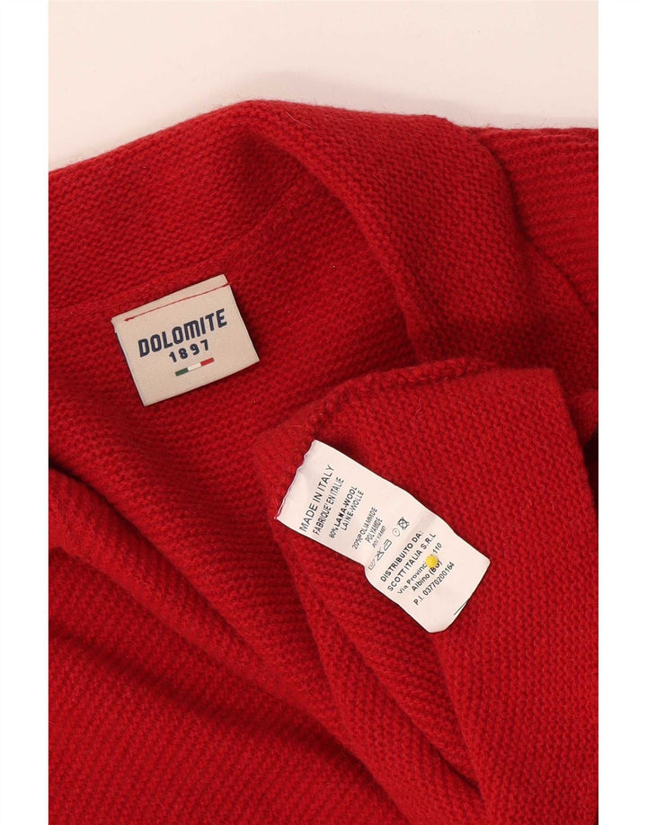 Dolomite Womens Cardigan Sweater UK 16 Grande laine rouge