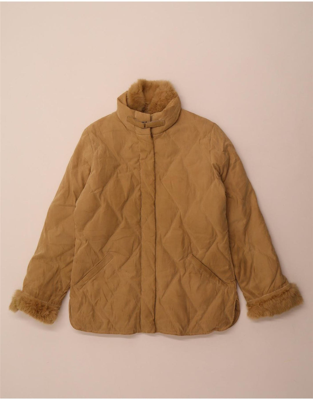 Parisport Veste matelassée coupe ample IT 44 Beige Moyen Polyamide Femme