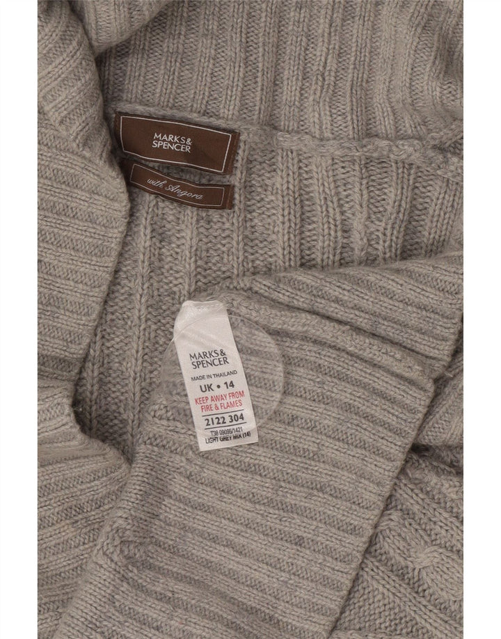 Marks & Spencer Pull Cardigan Femme UK 14 Grand Acrylique Gris