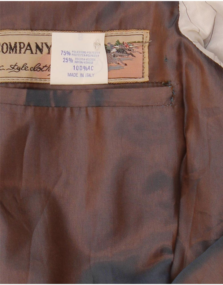 vintage Homme 2 Bouton Blazer Veste UK 36 Petit Gris Polyester
