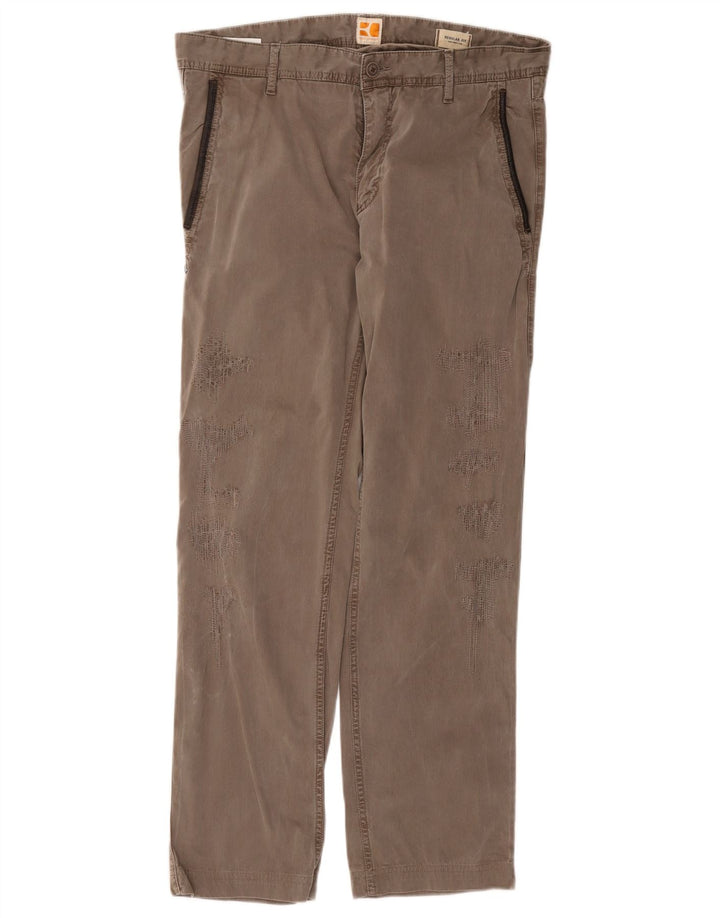 HUGO BOSS Pantalon chino vieilli pour homme IT 48 Medium W32 L31 Marron