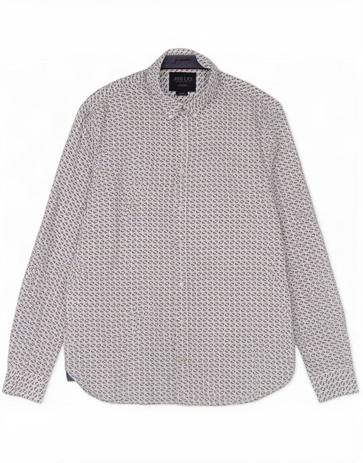 Joules Chemise Coupe Classique à Motif Abstrait Homme Grand Blanc Coton