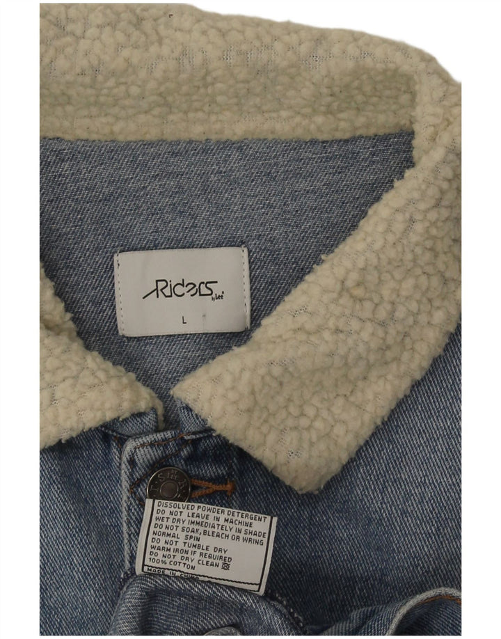 Lee Veste en jean Riders pour homme UK 40 Large Bleu Colorblock Coton