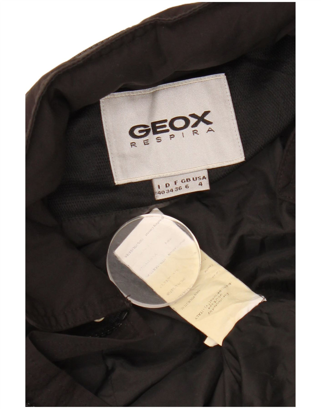 GEOX Veste utilitaire à capuche Respira pour femme UK 6 XS Noir Polyester