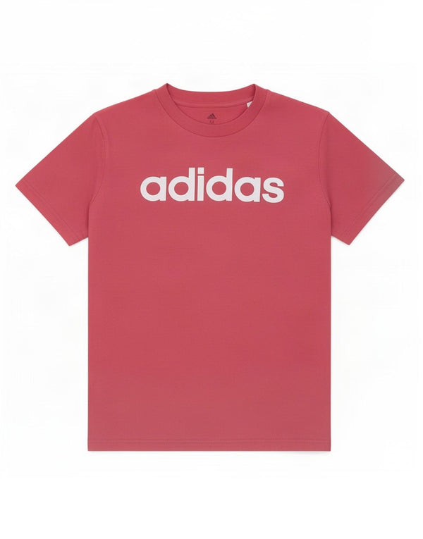 Adidas T-shirt graphique pour femme UK 12/14 en coton rose moyen