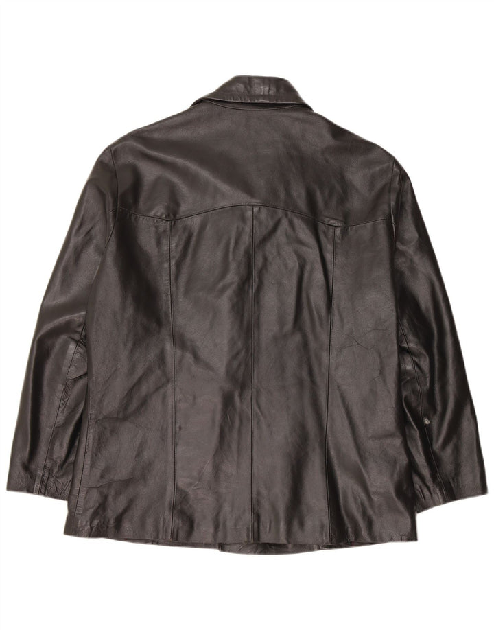 Mitici Anni Veste en cuir pour homme UK 38 Cuir noir moyen