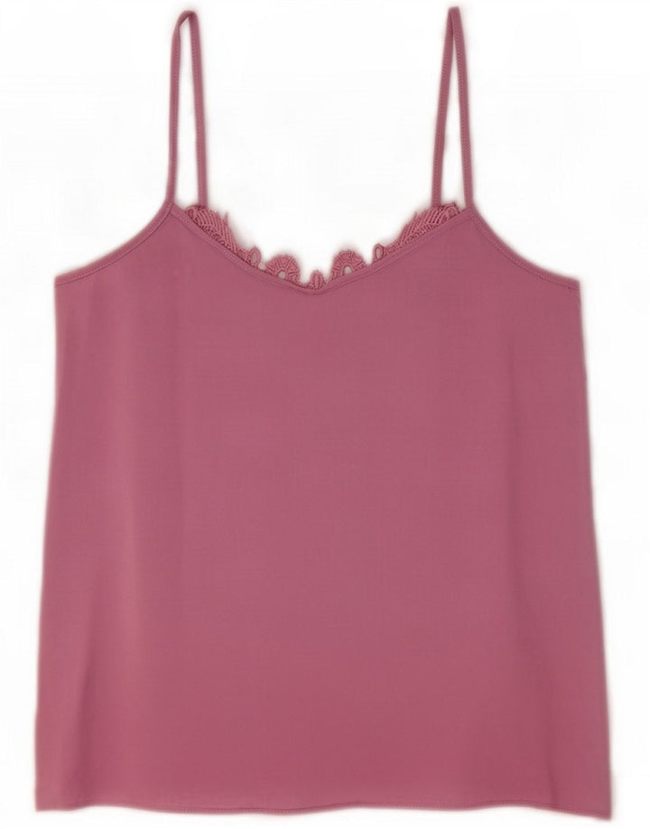 Oasis Womens Crop Cami Top UK 42 Medium Pink Viscose