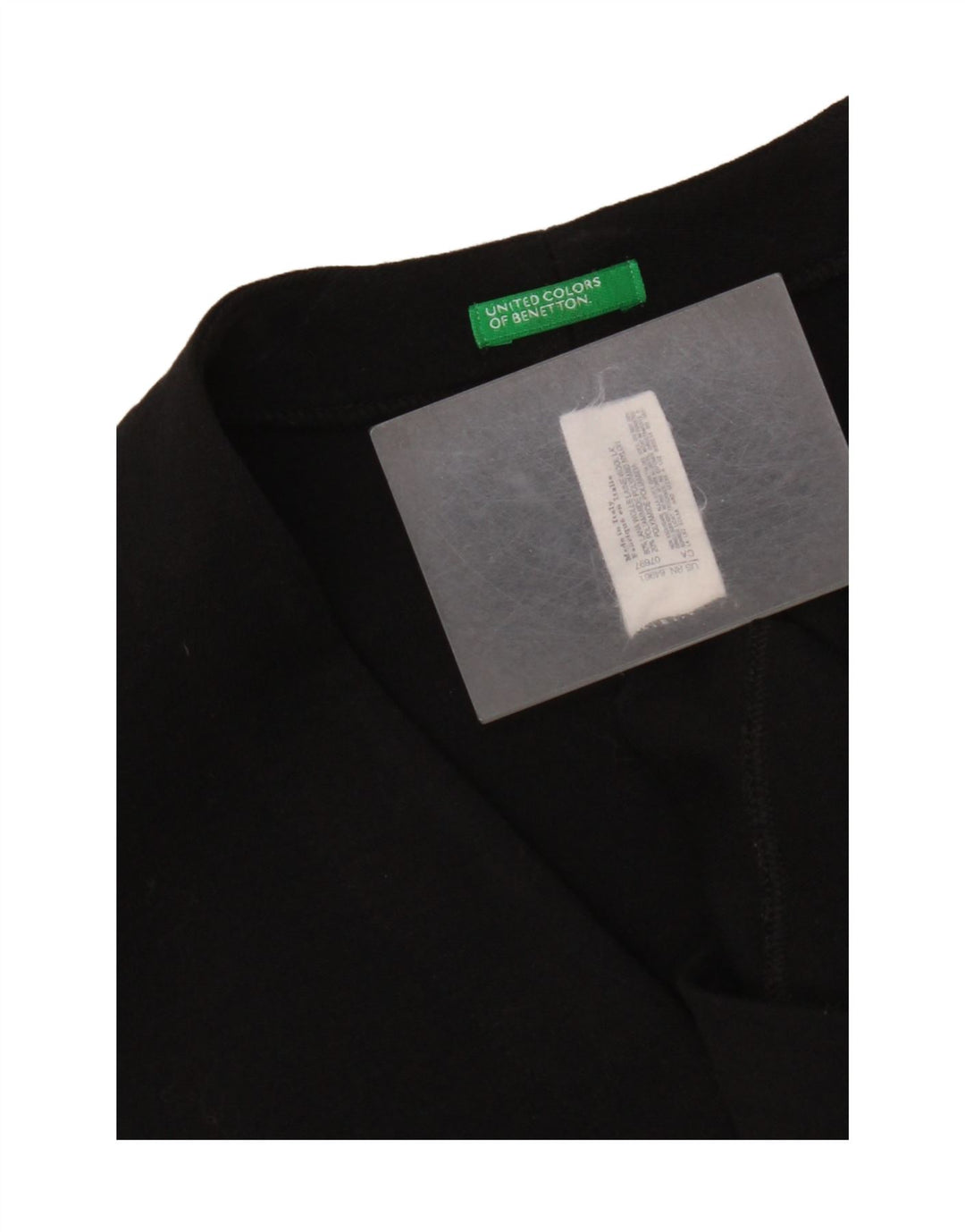 Benetton Pull cardigan ouvert long pour femme UK 14 Laine noire moyenne