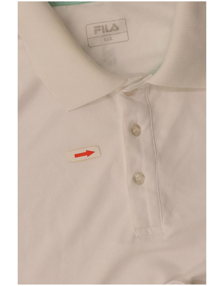 FILA Polo Homme IT 52 Large Blanc Polyester