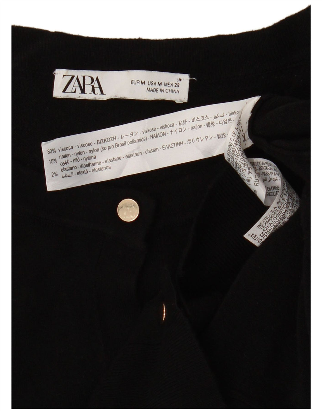 Zara Cardigan Femme Pull UK 12 Medium Noir Viscose