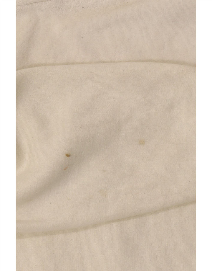 CHAMPION Pull polaire à capuche graphique pour femme UK 14 Medium Off White Cotton