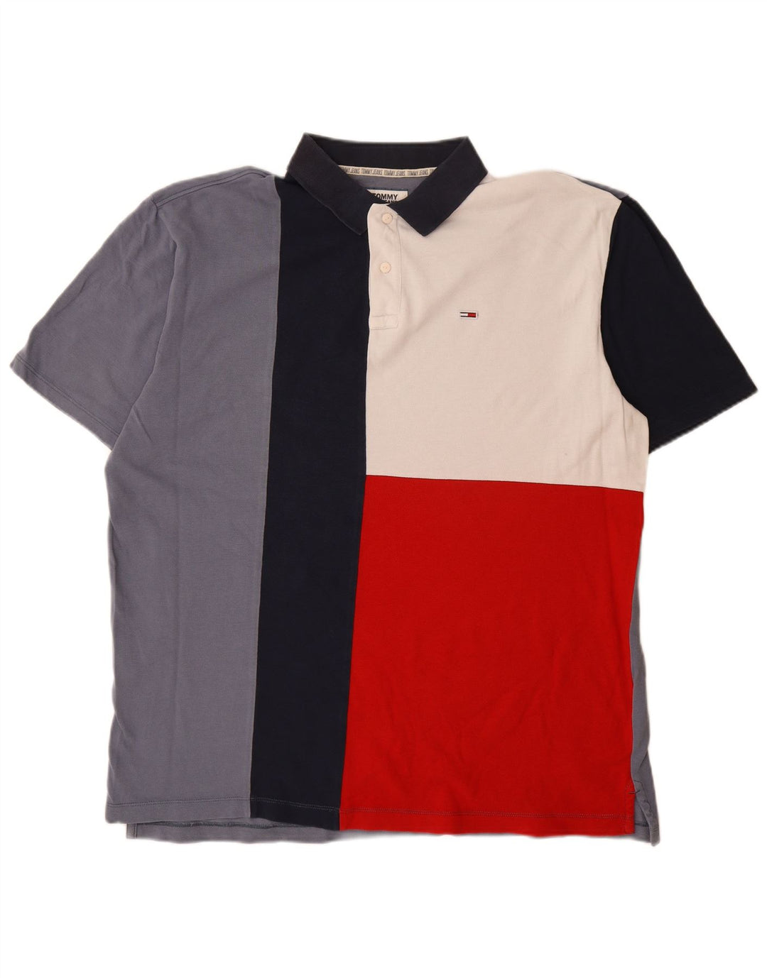 TOMMY HILFIGER Polo Homme 2XL Multicolore Colourblock Coton