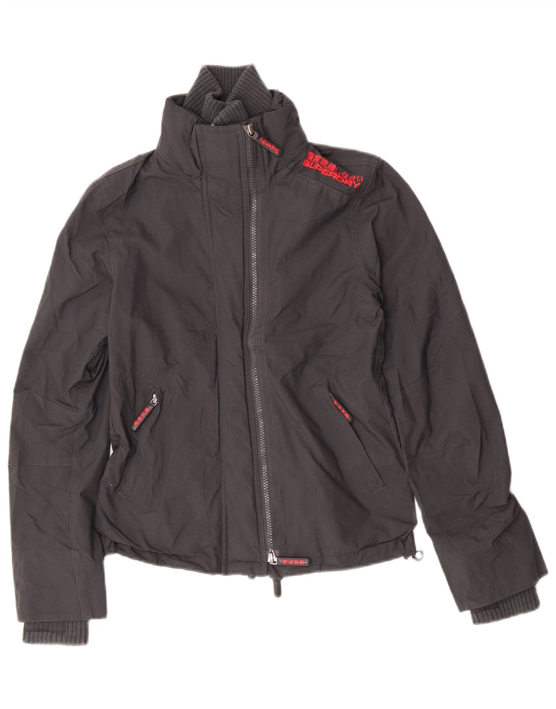 Superdry Veste de pluie graphique pour femme UK 10 Small Gris Nylon