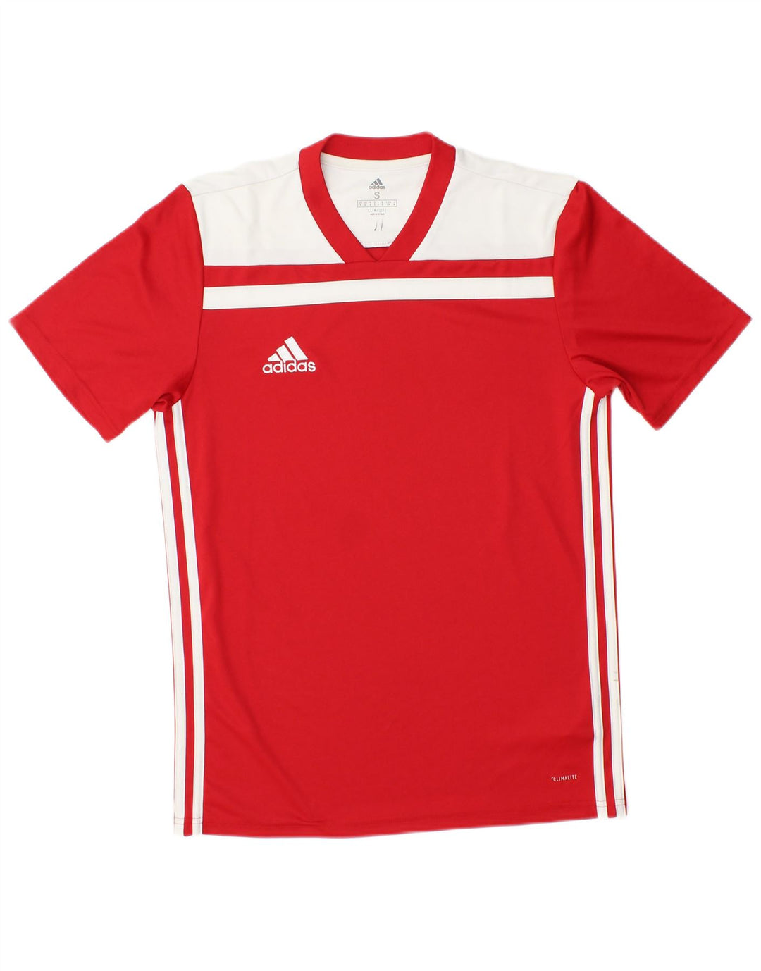 Adidas Hommes Climalite T-Shirt Haut Petit Rouge Colorblock Polyester