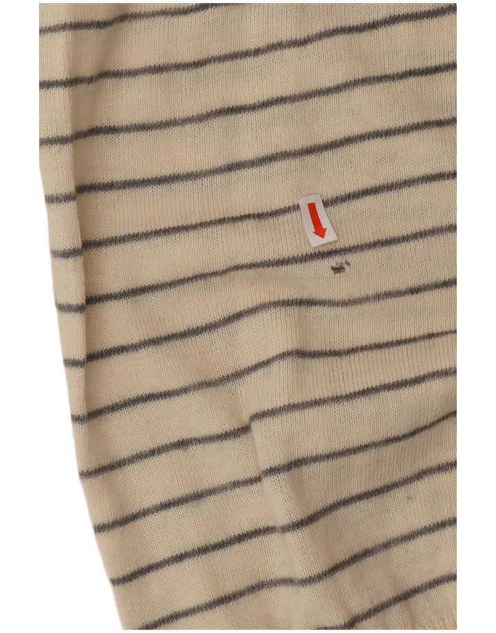 DATCH Pull Col V Homme XL Acrylique Rayé Blanc Cassé