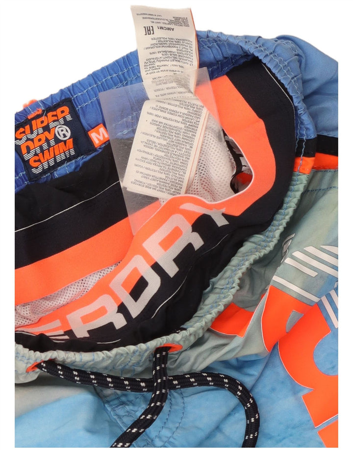 Superdry Short de Bain Graphique Homme Bleu Moyen Rayé Polyester