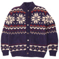 vintage Pull Cardigan Homme Bleu Moyen Fair Isle