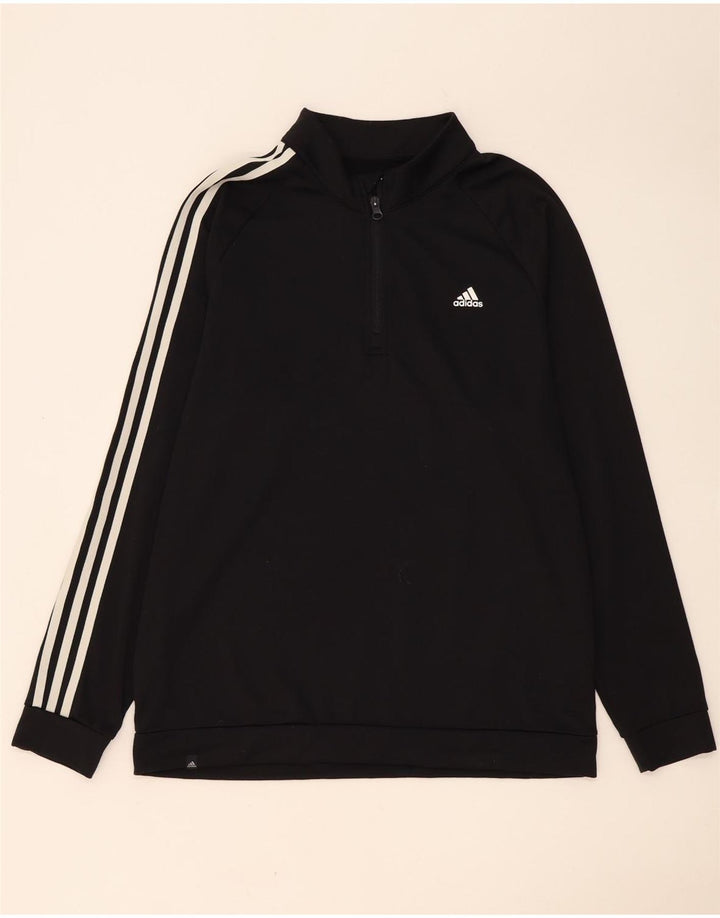 Adidas Sweat-shirt à col zippé pour homme Grand noir Polyester