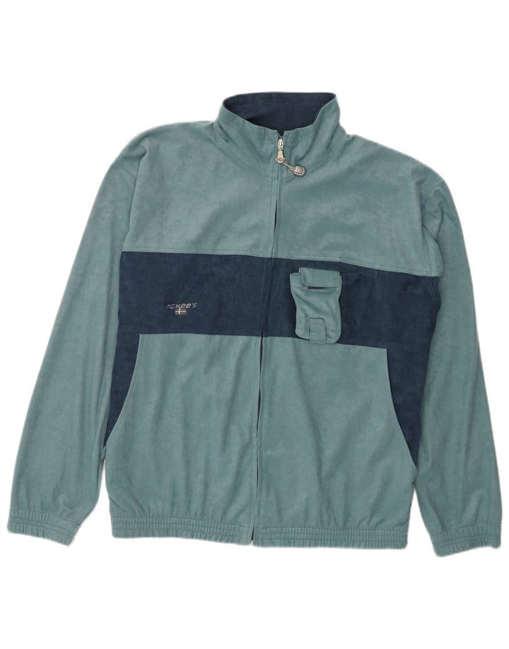 Mc Kees Veste de survêtement pour homme en polyester color block bleu moyen