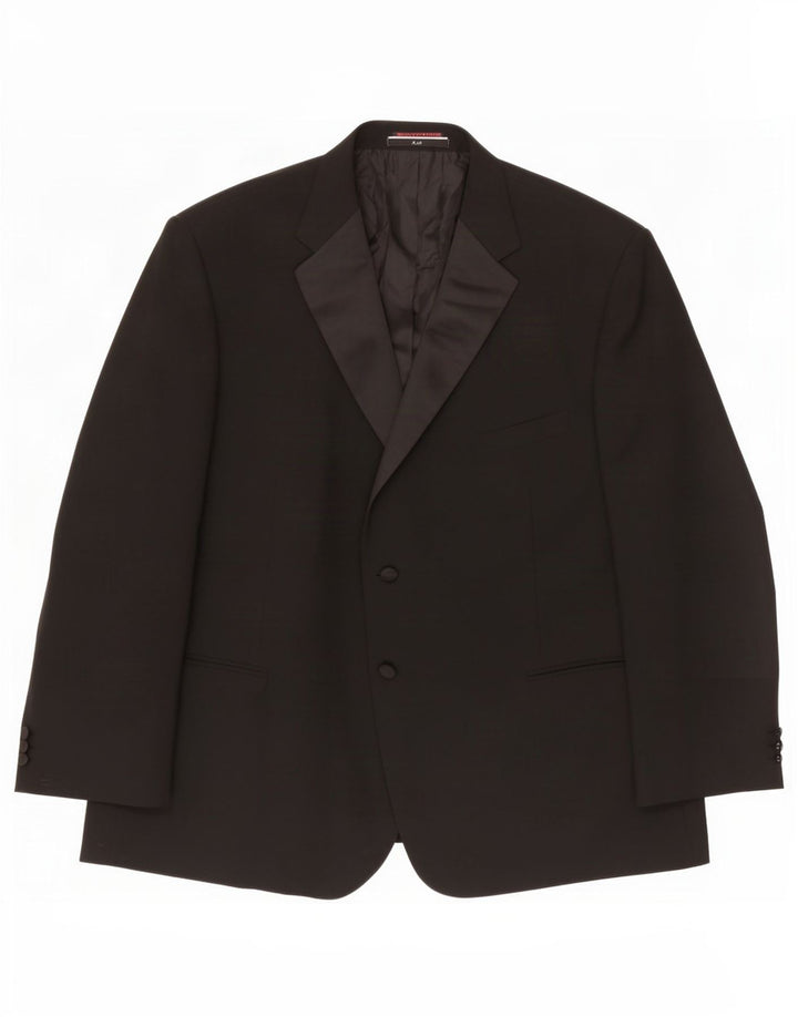 Marks & Spencer Veste blazer à 2 boutons pour homme UK 52 3XL Noir Polyester
