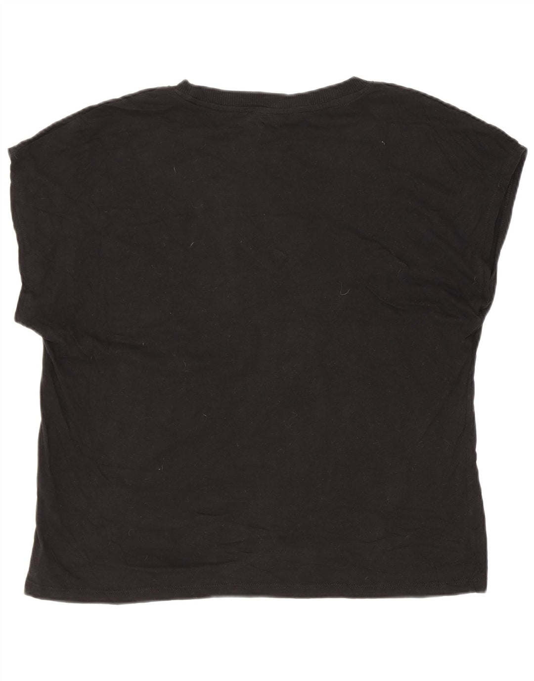 Zara T-Shirt Femme Top UK 14 Coton Noir Moyen