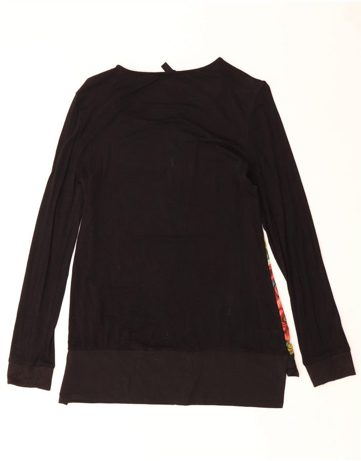 DESIGUAL Haut graphique à manches longues pour femme UK 42 Medium Noir Floral