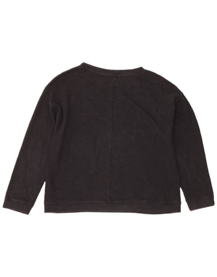 Zara Femme Sweatshirt Jumper UK 14 Moyen Bleu Marine Coton