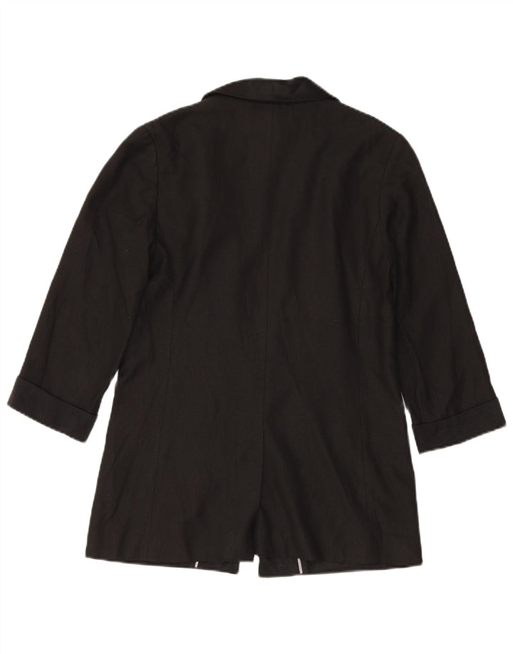 Oasis Veste blazer à manches 3/4 pour femme UK 10 Small Noir Viscose