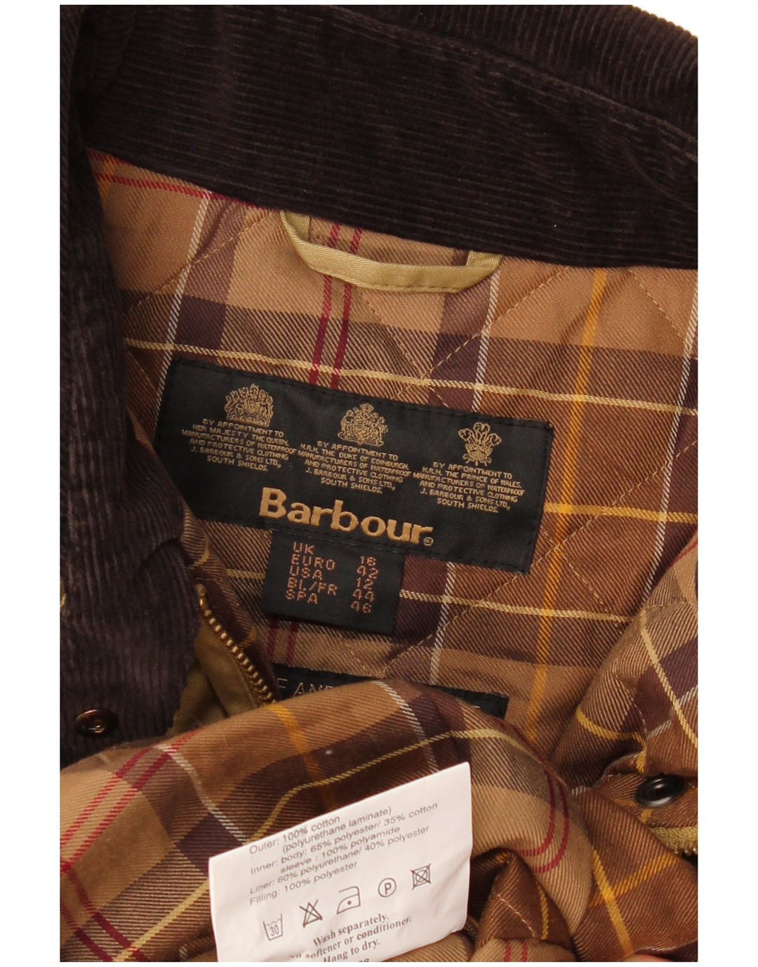 BARBOUR Manteau Femme UK 16 Grand Coton Kaki