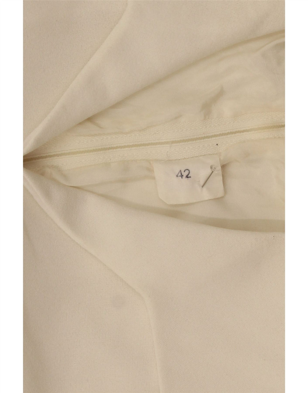vintage Femme Robe A-Line IT 42 Polyester Floral Blanc Moyen