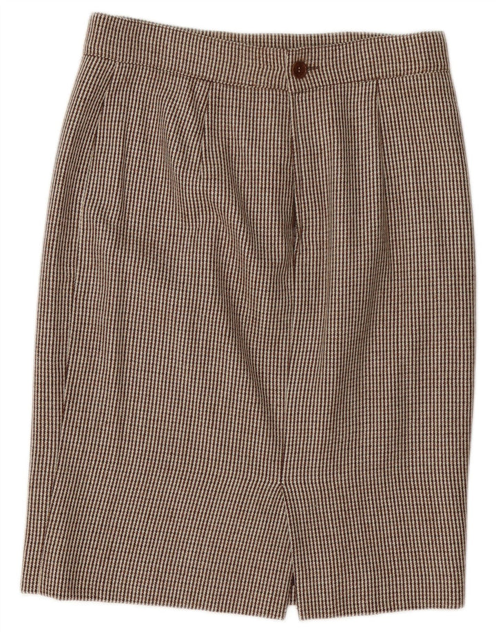 Genny Ensemble jupe 2 pièces 2 boutons pour femme UK 14 Medium W32 Pied-de-poule Marron