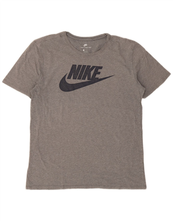 Nike T-shirt graphique coupe athlétique pour homme, grand, gris moucheté