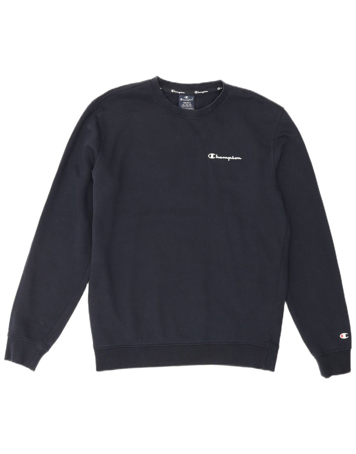 CHAMPION Sweat-Shirt Graphique Homme Petit Bleu Marine Coton
