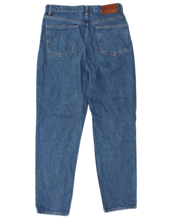 Zara Jean Mom taille haute fuselé pour femme EU 38 Small W28 L27 Bleu Coton