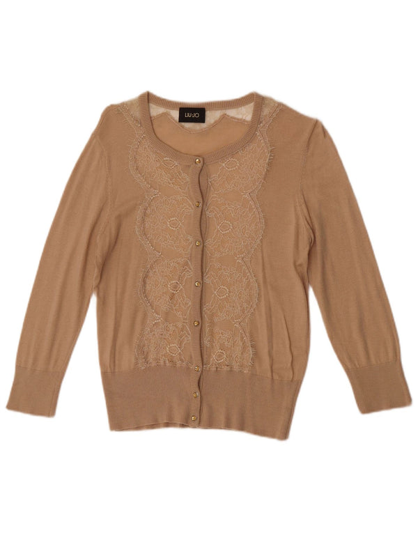 Liu Jo Cardigan à manches 3/4 pour femme UK 12 Marron moyen floral