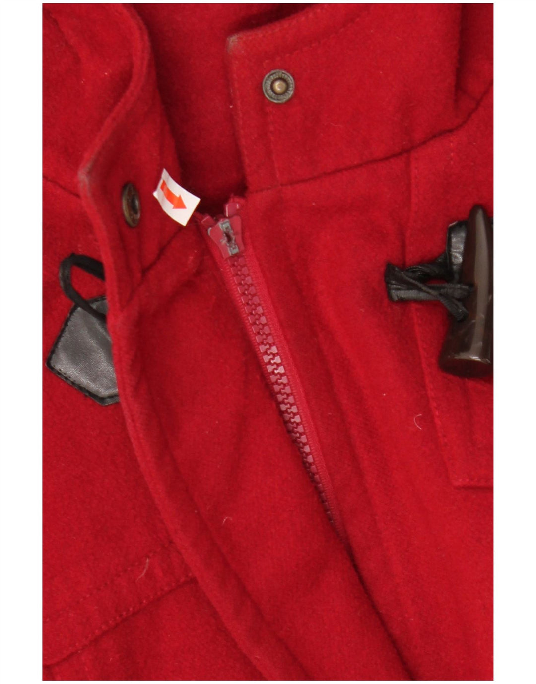 Duffle Coat à capuche femme vintage IT 54/56 3XL Polyester rouge