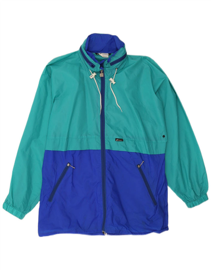 K-Way Veste de pluie à capuche pour homme UK 38 Vert moyen Colourblock Polyamide