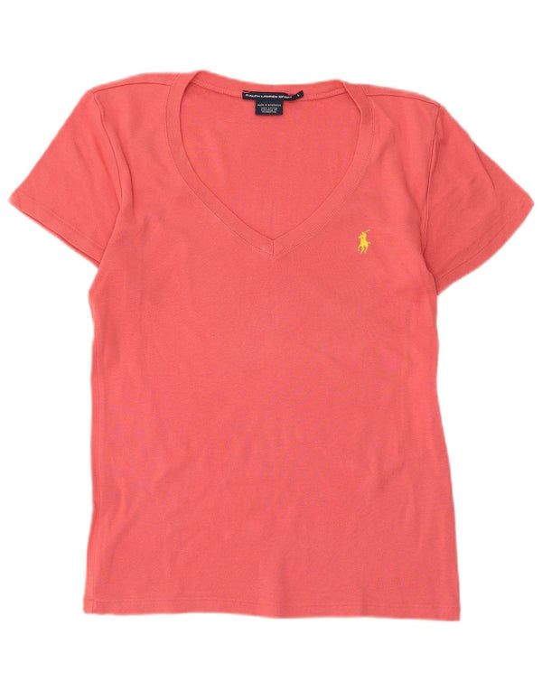 Ralph Lauren T-Shirt Femme Top UK 14 Large Rose Coton