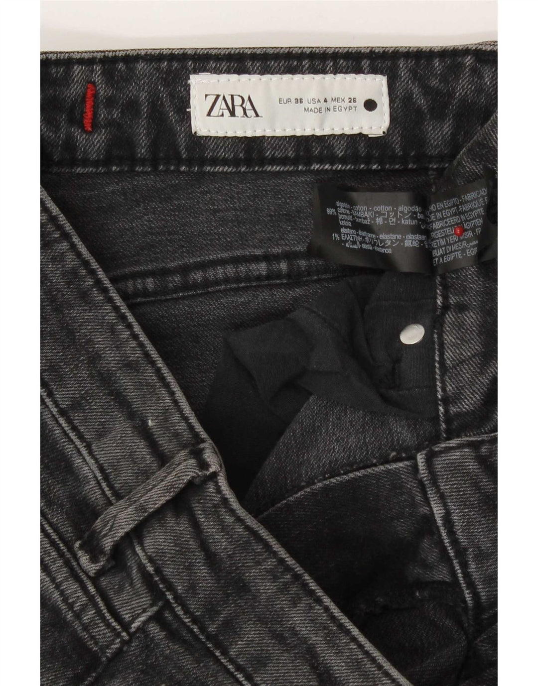 Zara Jeans Bootcut Femme EU 36 XS W26 L27 Gris Coton