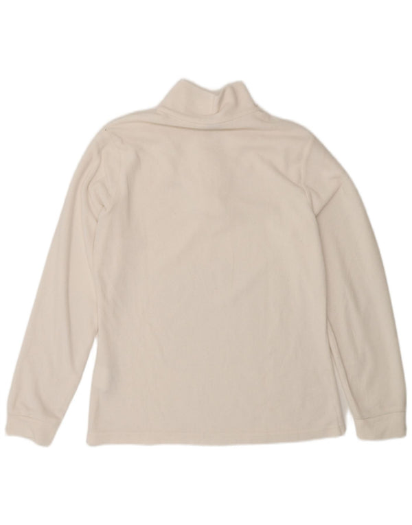 Brugi Pull polaire à col zippé pour femme UK 14 Medium Blanc Polyester