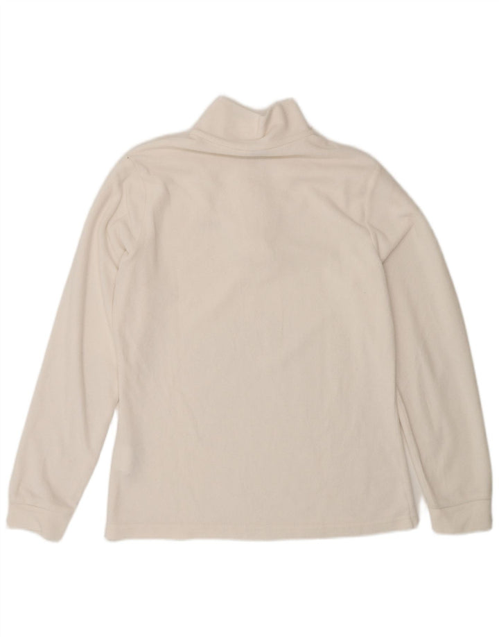 Brugi Pull polaire à col zippé pour femme UK 14 Medium Blanc Polyester