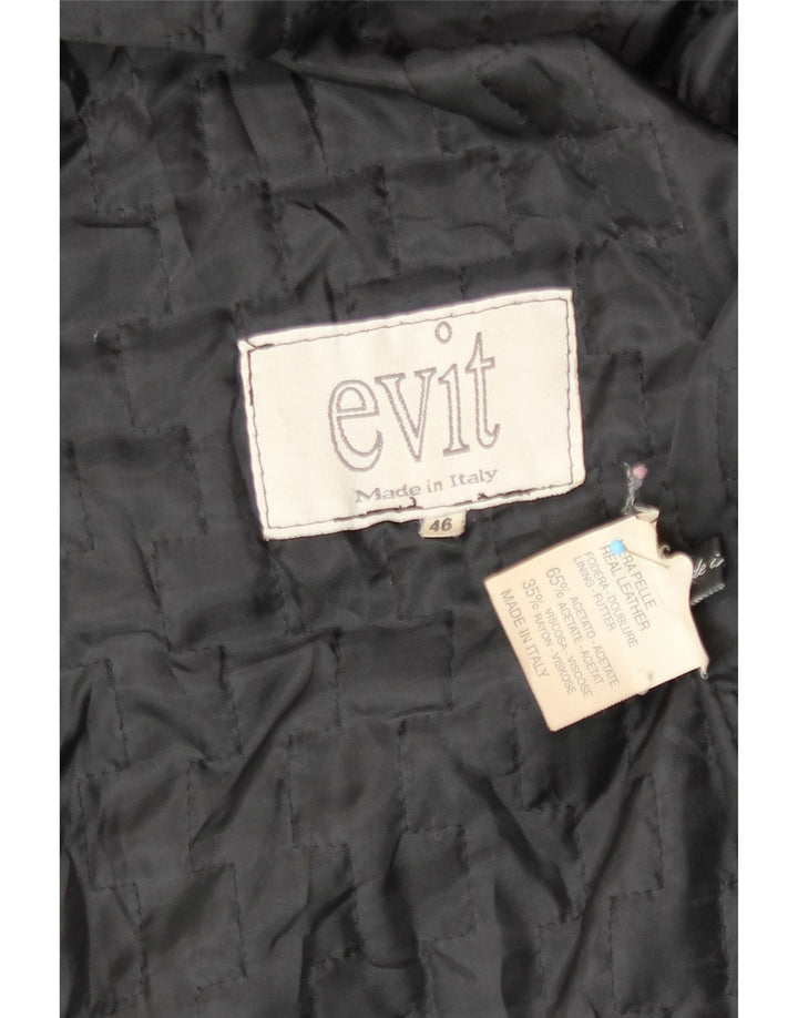 veste en cuir femme vintage IT 46 Grand cuir noir