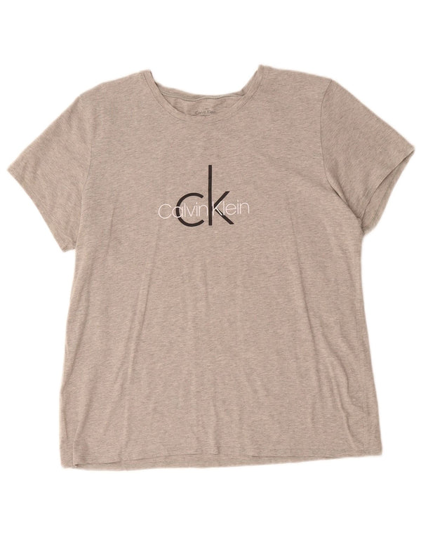 CALVIN KLEIN T-Shirt Graphique Femme UK 18 XL Gris