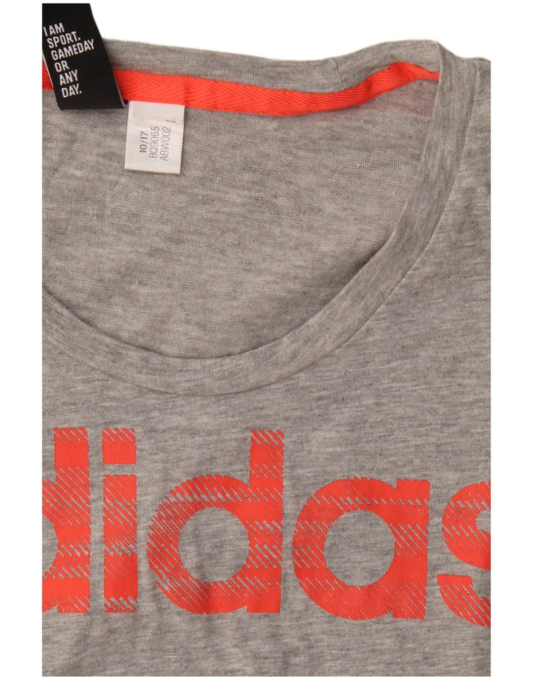 Adidas T-shirt graphique pour femme UK 12 Gris moyen