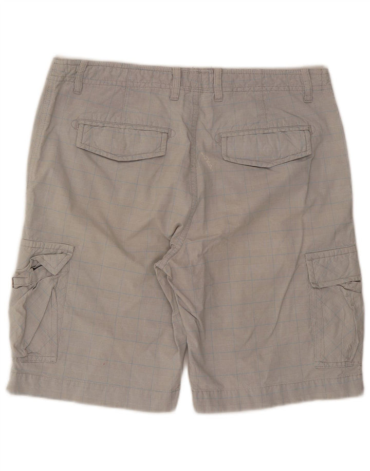Woolrich Short Cargo Homme W34 Grand Carreau Gris