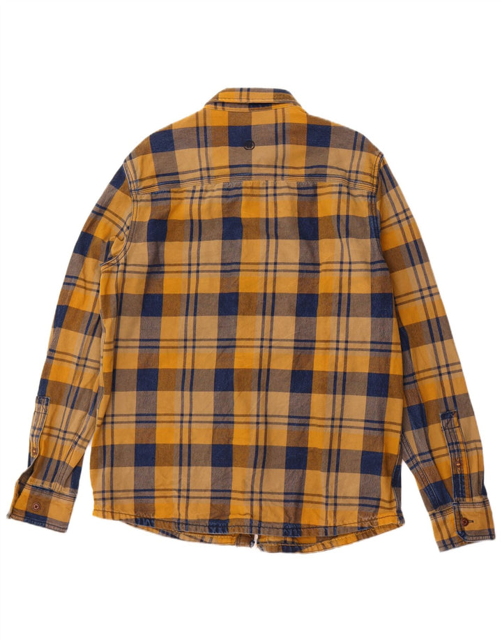 Fat Face Chemise Regular Fit en Flanelle pour Homme en Coton à Carreaux Jaune Large