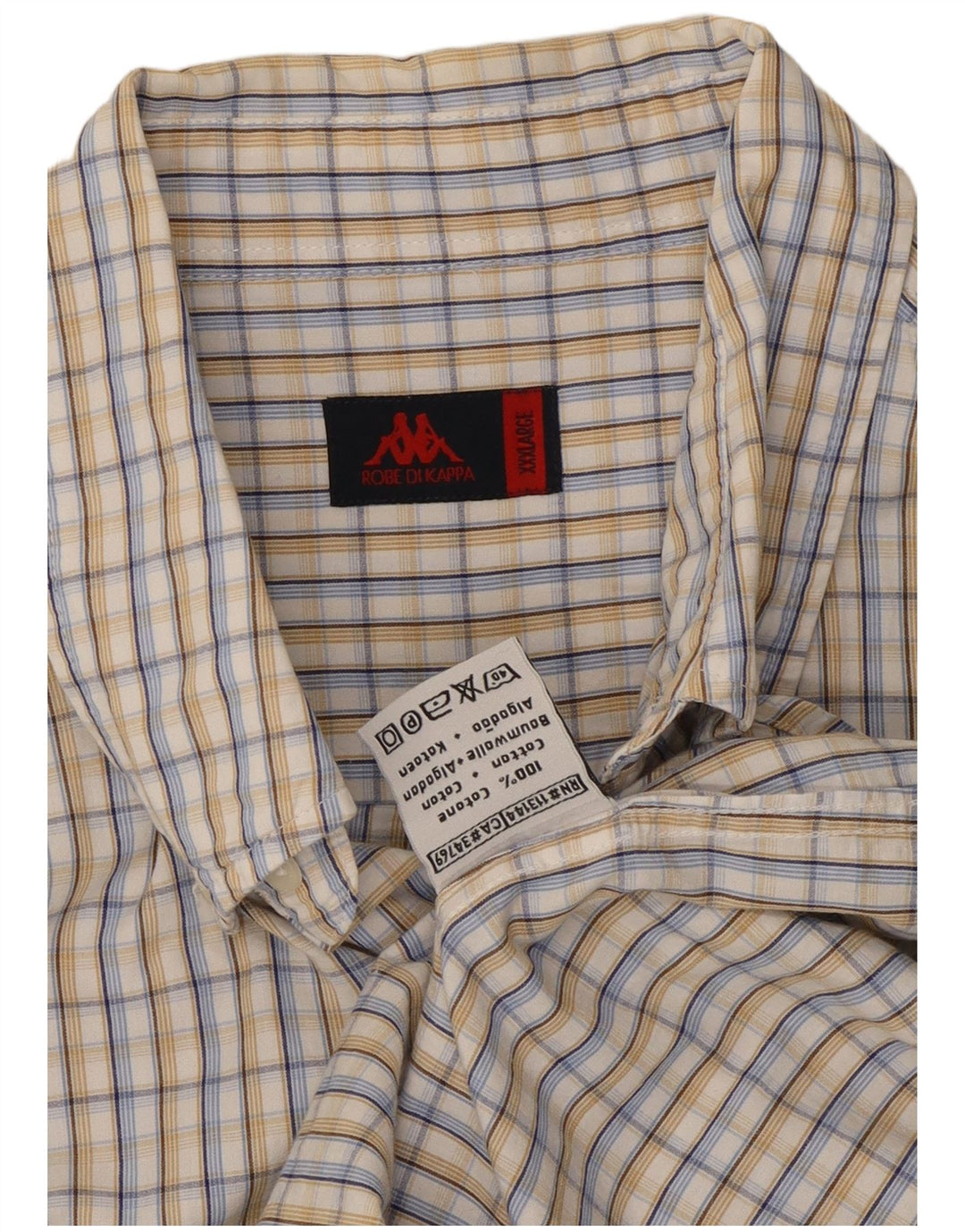 Kappa Chemise à Manches Courtes Homme 3XL Coton à Carreaux Multicolore