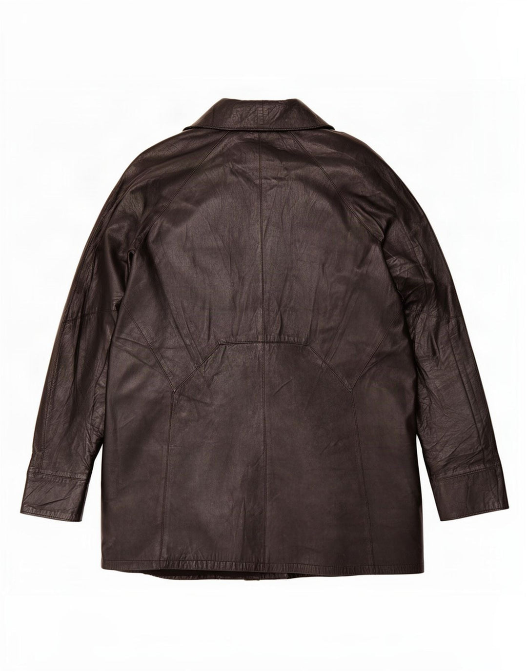 manteau en cuir surdimensionné vintage pour femmes IT 46 Grand Noir